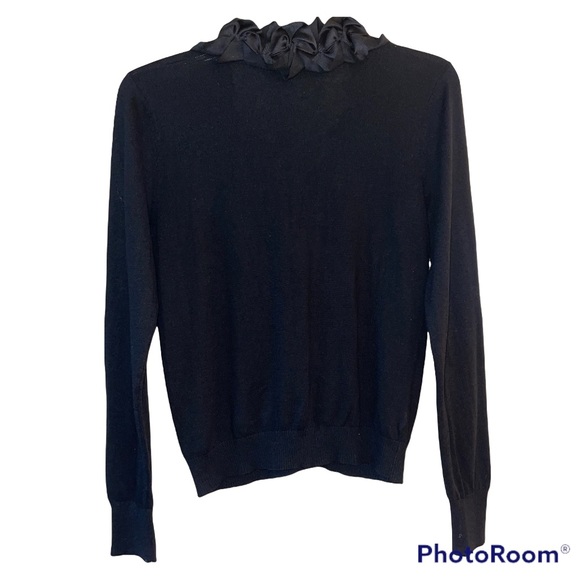 Worthington Black Embellished Neck Button Up Cardigan Sweater S - Picture 2 of 6